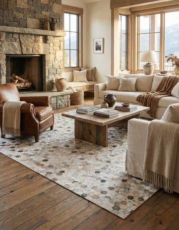 5' 1 x 8' Cowhide Stocks Rug