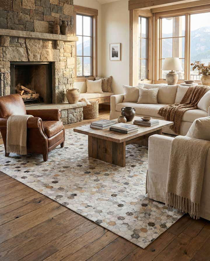 5' 1 x 8' Cowhide Stocks Rug