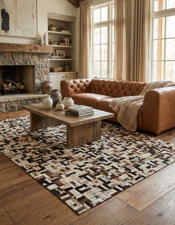 5' x 7' 11 Cowhide - Patchwork Rug