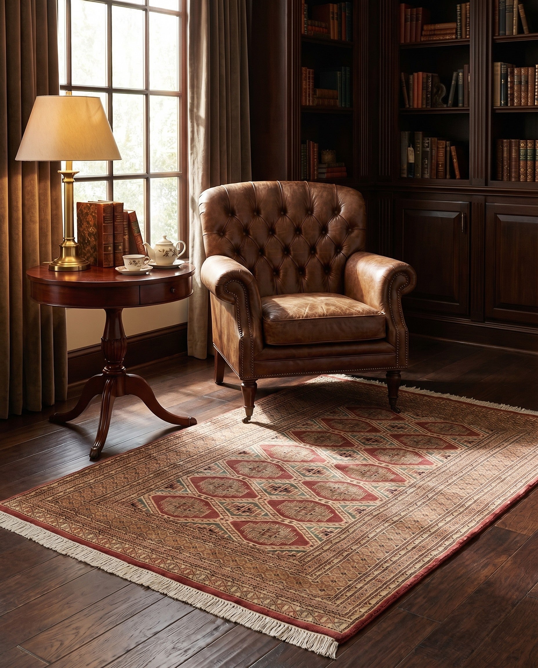 4' 4 x 5' 6 Hand Knotted Bokhara Oriental Rug