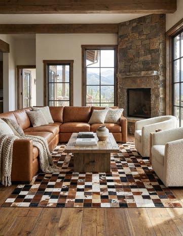 5' x 8' Cowhide Leather Rug