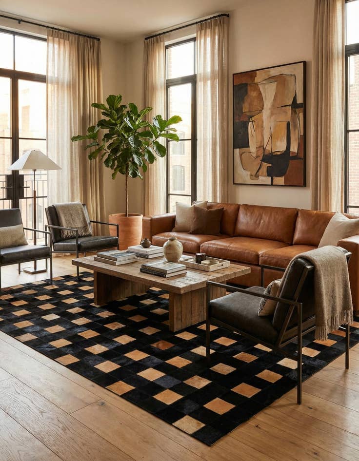 Detail image of  5' x 7' 10 Cowhide - Patchwork Rug