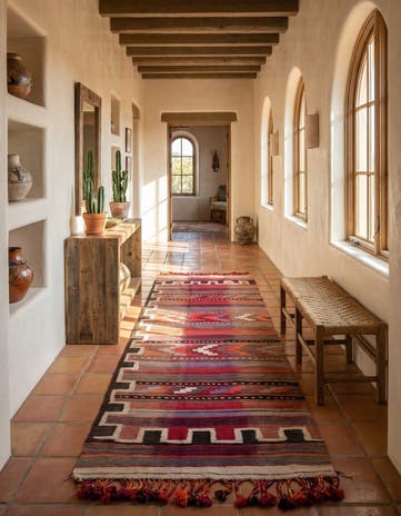 4' 3 x 12' 6 Hand Woven Kilim Fars Wool Runner Rug
