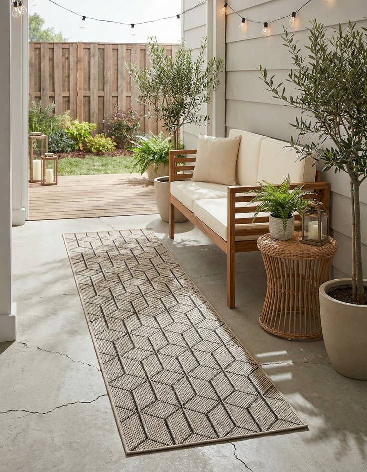 Detail image of  2' x 8'  Washable Lattice Indoor / Outdoor Runner Rug