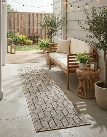 2' x 8' Easy-Clean Trellis Indoor / Outdoor Runner Rug
