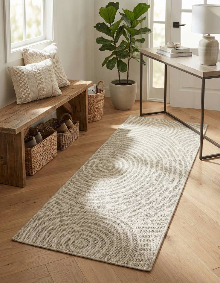Detail image of  2' x 4'  Washable Modern Indoor / Outdoor Runner Rug