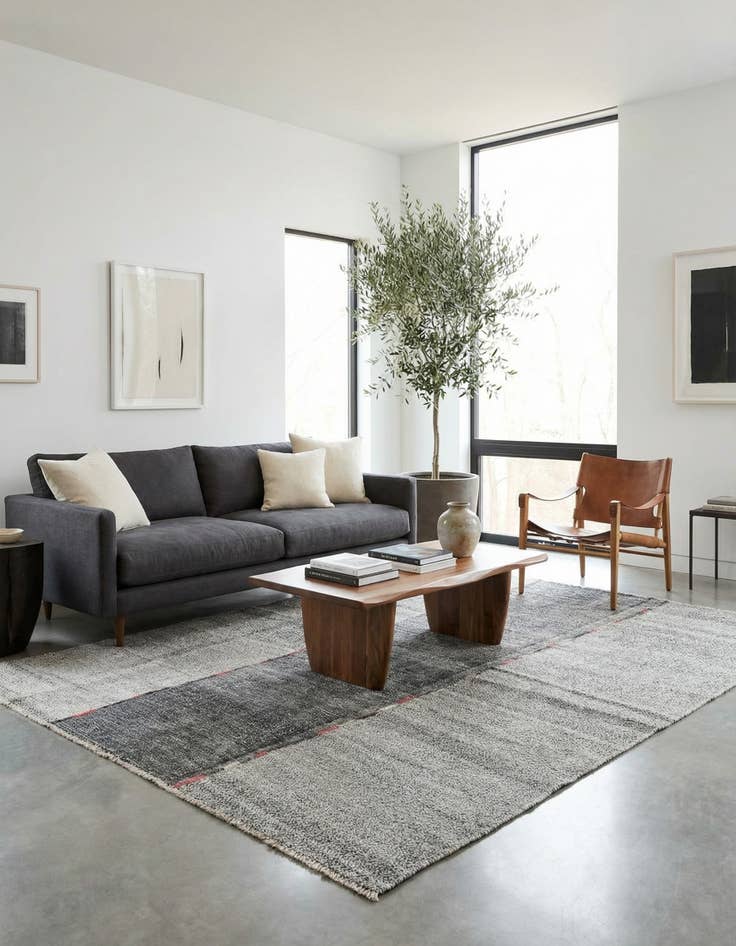 Detail image of 8' 5 x 9' 5  Hand Woven Kilim Modern Wool Rug