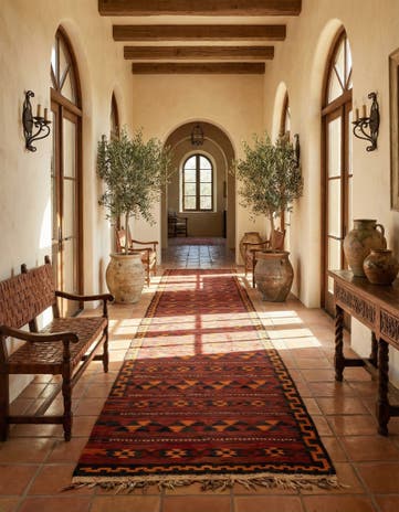 4' 4 x 11' 1 Hand Woven Kilim Fars Wool Runner Rug