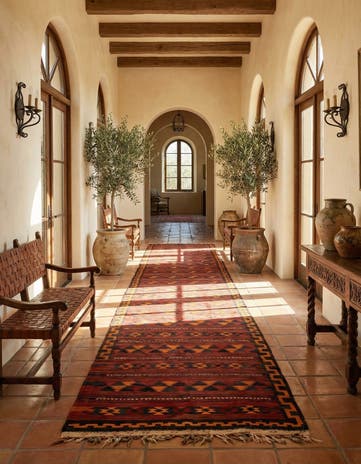 4' 4 x 11' 1 Hand Woven Kilim Fars Wool Runner Rug