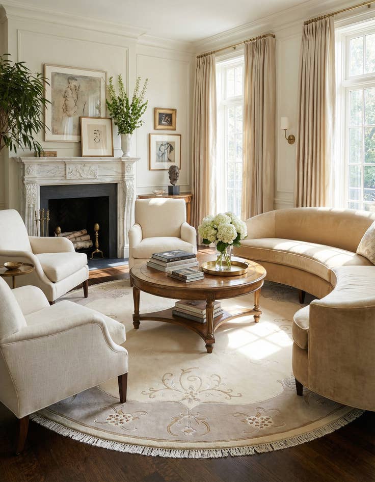 Detail image of 9' 10 x 9' 10  Hand Knotted Darya Wool Round Rug