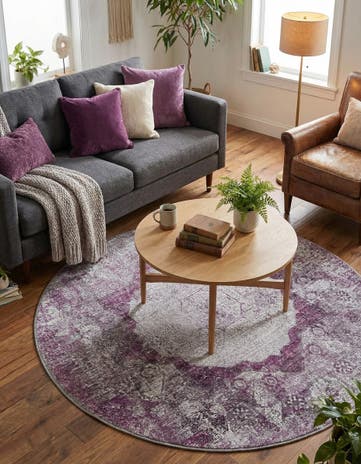 4' x 4' Washable Yara Round Rug