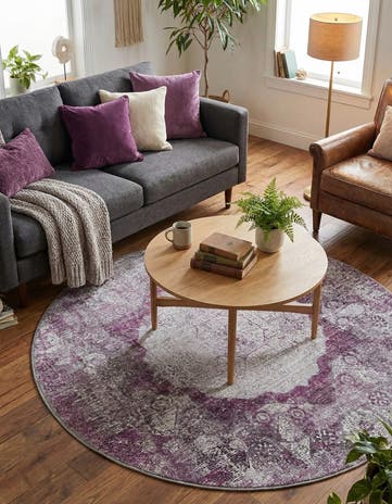 4' x 4' Washable Yara Round Rug