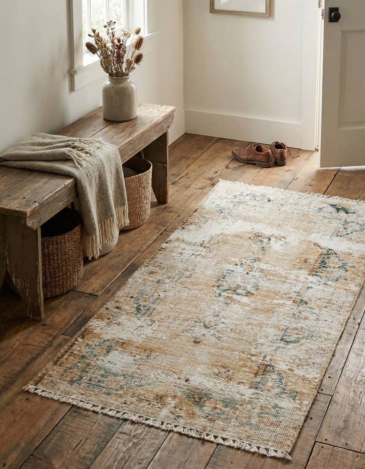 Detail image of 1' 8 x 3' 8  Hand Knotted Ultra Vintage Persian Wool Runner Rug