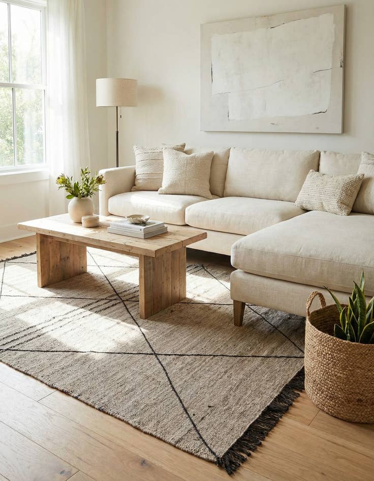 Detail image of 6' 9 x 9' 9  Hand Knotted Moroccan Wool Rug