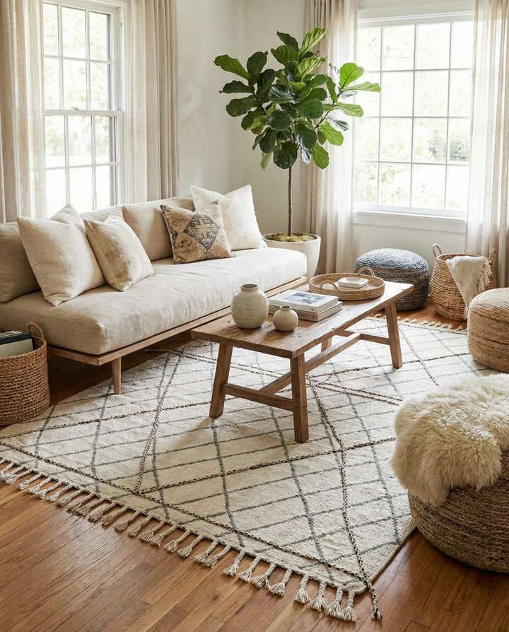 5' 10 x 7' 9 Hand Knotted Moroccan Wool Rug