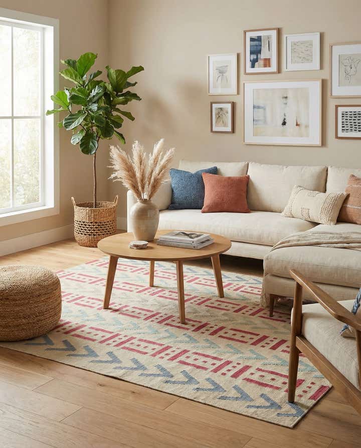 5' 2 x 6' 2 Hand Woven Kilim Modern Wool Rug