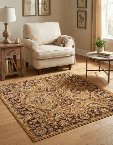 Tan Aditi Square Rug