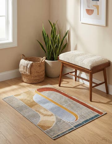 2' x 3' 1 Easy-Clean Modern Indoor / Outdoor Rug