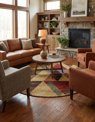 7' x 7' Cafe Round Rug