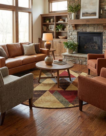 7' x 7' Cafe Round Rug