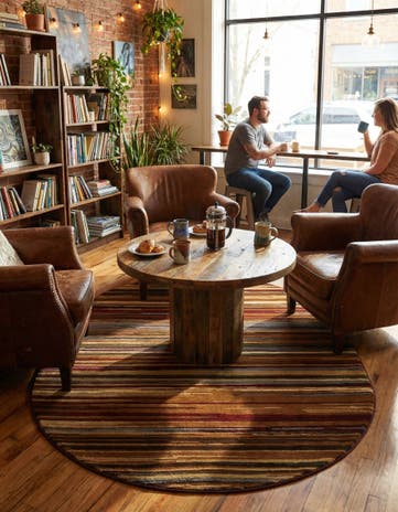 Beige Cafe Oval Rug
