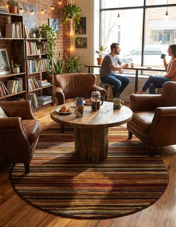 Beige Cafe Oval Rug
