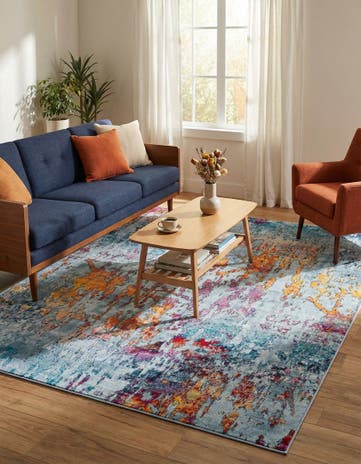 Blue and Multi Starlight Rug