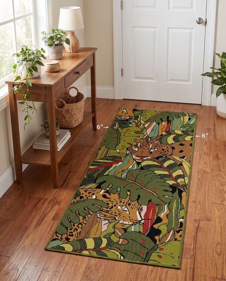 2' x 5' Easy-Clean Botanical Indoor / Outdoor Runner Rug