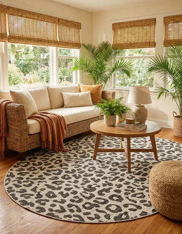 7' 10 x 10' Easy-Clean Safari Indoor / Outdoor Oval Rug