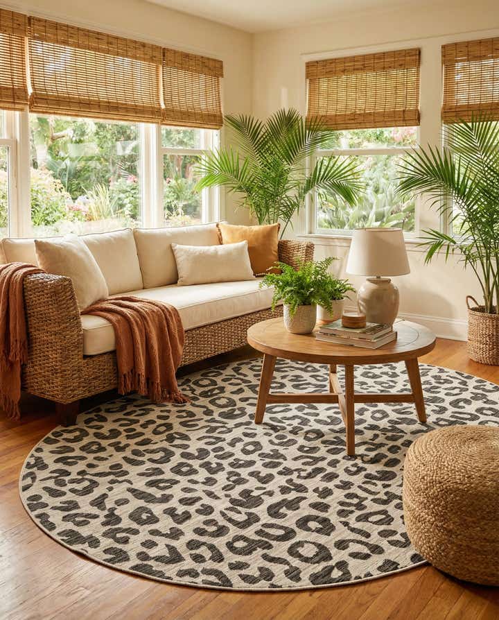 7' 10 x 10' Easy-Clean Safari Indoor / Outdoor Oval Rug