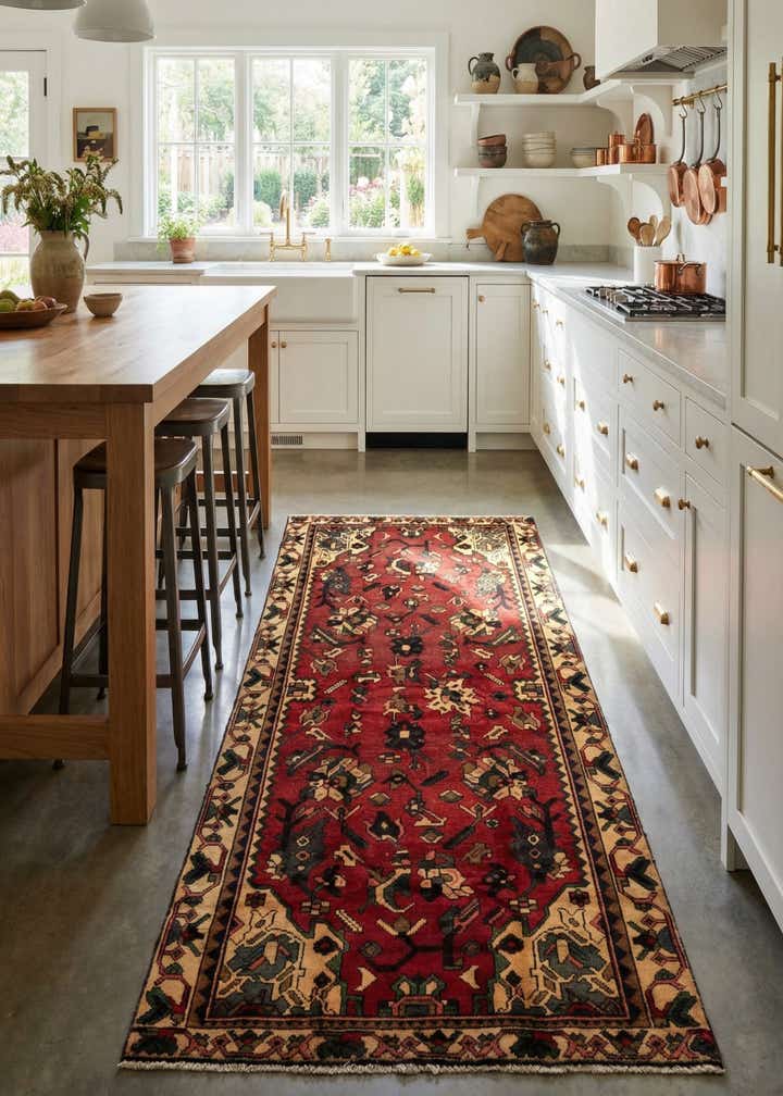 4' 8 x 9' 6 Hand Knotted Bakhtiar Persian Wool Runner Rug
