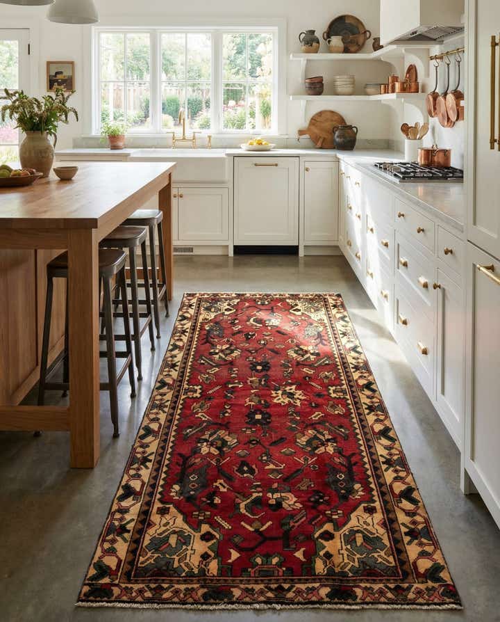 4' 8 x 9' 6 Hand Knotted Bakhtiar Persian Wool Runner Rug