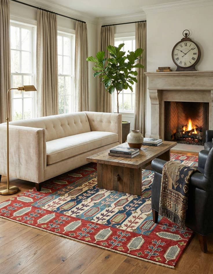 Detail image of  6' 7 x 9' 7  Hand Knotted Kazak Rug