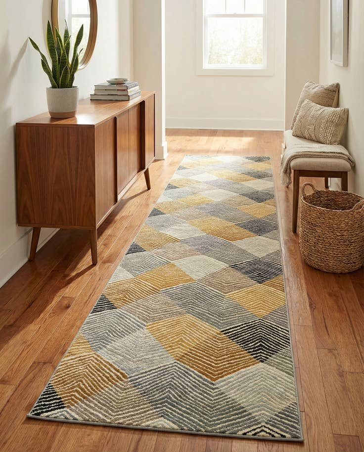 Detail image of 2' 7 x 12' Easy-Clean Modern Indoor / Outdoor Runner Rug