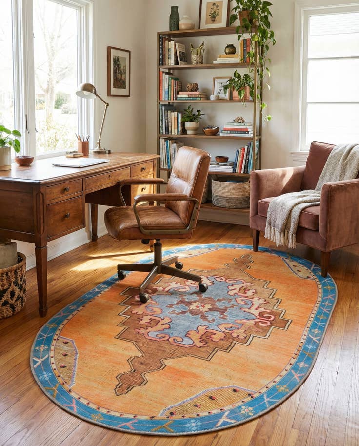 Detail image of 4' x 6' Washable Timeless Oval Rug