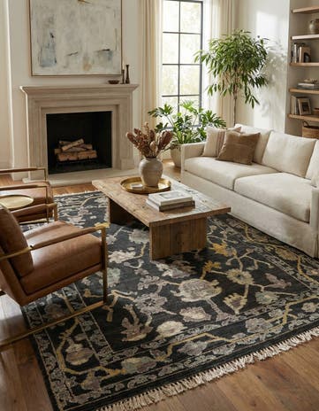 8' x 10' 5 Hand Knotted Oushak Wool Rug