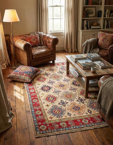 4' 10 x 6' 6 Hand Knotted Kazak Rug