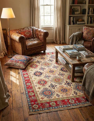 4' 10 x 6' 6 Hand Knotted Kazak Rug