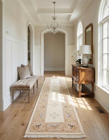 2' 9 x 9' 9 Hand Knotted Darya Wool Runner Rug