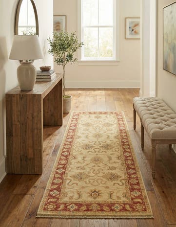2' 6 x 6' 6 Hand Knotted Peshawar Ziegler Runner Rug