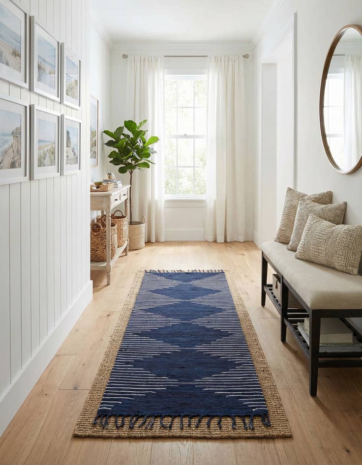 Detail image of  2' 11 x 16' 1  Hand Woven Chindi Cotton Runner Rug