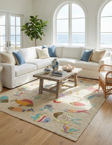 8' 7 x 9' Hand Woven Kilim Suzani Wool Square Rug