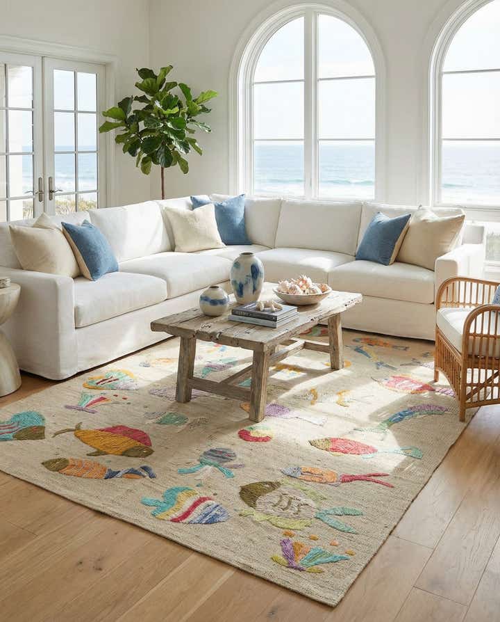 8' 7 x 9' Hand Woven Kilim Suzani Wool Square Rug