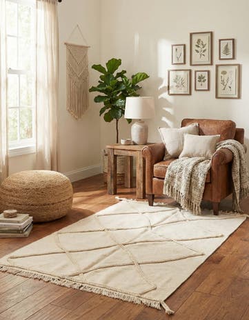3' 4 x 5' Hand Woven Moroccan Wool Rug