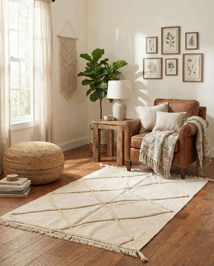 3' 4 x 5' Hand Woven Moroccan Wool Rug