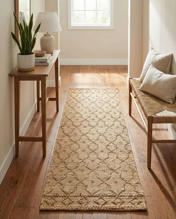 2' x 8' Hand Woven Larsa Jute Runner Rug