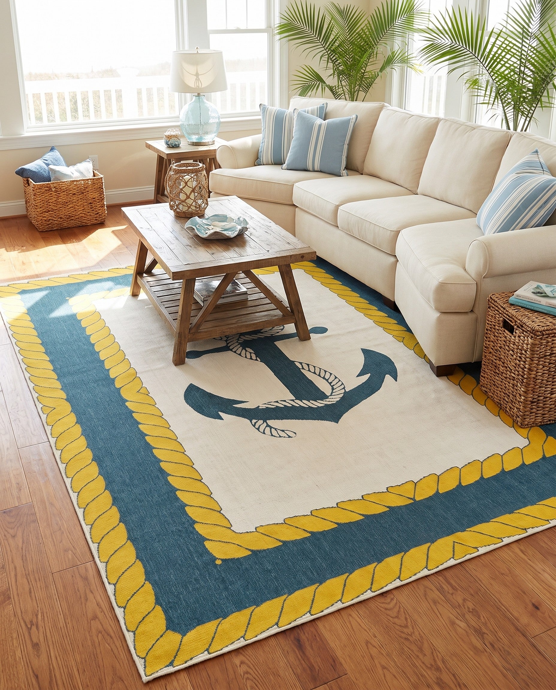7' 10 x 10' Easy-Clean Coastal Indoor / Outdoor Rug