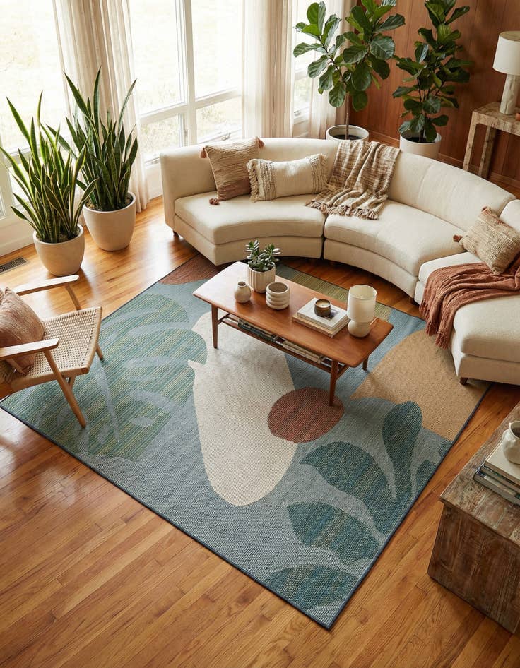 Detail image of  7' 10 x 7' 10  Washable Baja Indoor / Outdoor Square Rug