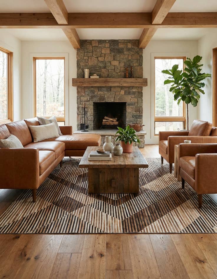 Detail image of 5' 1 x 8' 3 Cowhide - Patchwork Rug