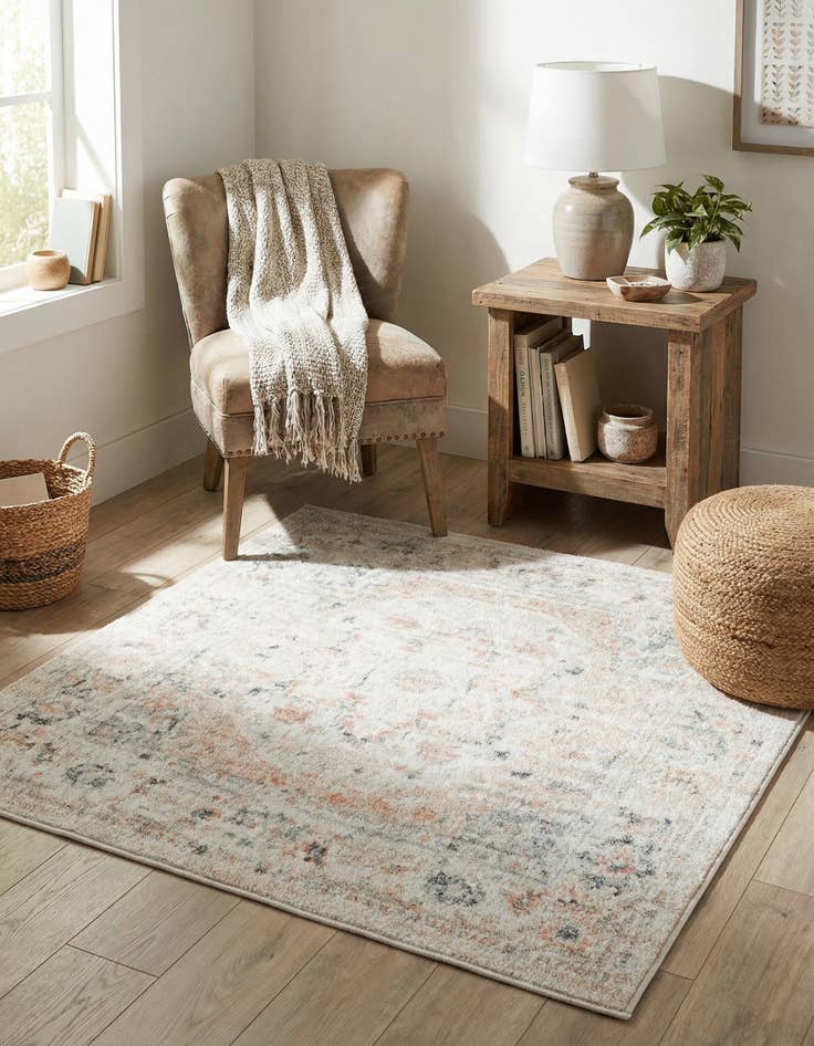 Detail image of 3' 3 x 3' 3 Madeline Vintage Square Rug